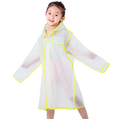 

Yuhang YUHANG boys&girls EVA raincoat translucent poncho non-disposable travel outdoor raincoat long hooded VA661 yellow edging