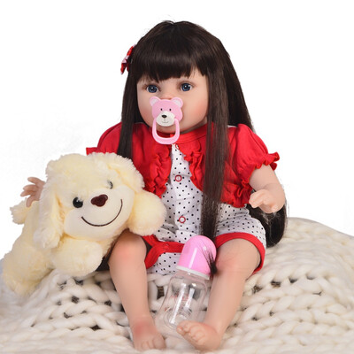

Lifelike Reborn Alive Girl Doll 22 55 cm Soft Vinyl Princess Baby Doll Toy For Kids Christmas Birthday Gifts Long Hair