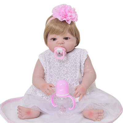 

Lifelike 23 Inch Reborn Baby Doll 57 Cm Full Silicone Vinyl Menino Reborn Realistic Newborn Babies For Boys Kid Holiday Present