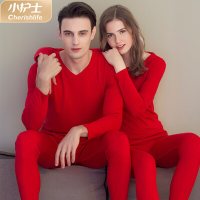 

Little nurse thermal underwear thick thick heating underwear men&women autumn&winter large knee underwear set SRT006 new year big red 175XL