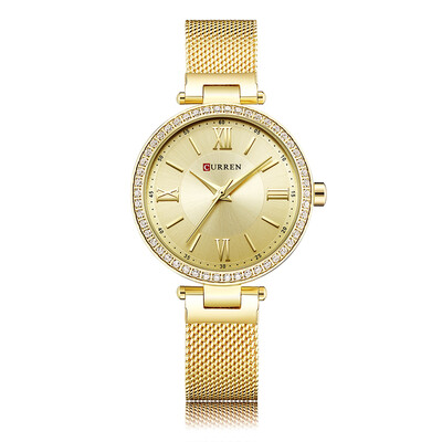 

CURREN 9011 Women Watch Quartz Movement Crystal Wrist Watch Simple Causal Gift for Women