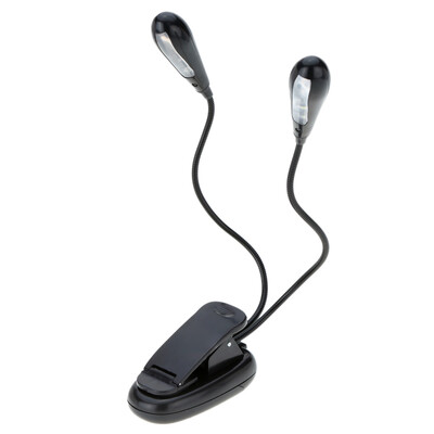 

Portable Flexible Bendable 8 LEDs Adjustable Dual Lights Stand Clip Desk Lamp Reading Music Score Light