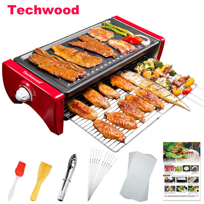 

Techwood GR-106A Double Layer Electric Barbecue Grill Pan Classic Type For 3-5 People