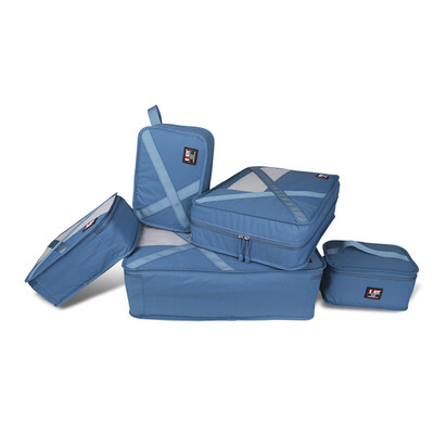 

BUBM QJT travel storage bag luggage clothes finishing package travel clothing storage underwear finishing bag set blue seven-piece