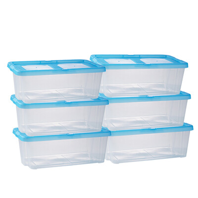 

Van Gogh VENGO Albi simple transparent shoe box plastic shoes storage storage box storage artifact bed bottom storage box about 8L 6 Pack