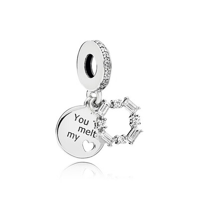 

PANDORA Pandora Ice Crystal Sculpture 925 Silver Heart Shape Fashion DIY Charm 797553CZ