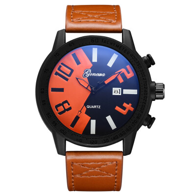 

GON019 Men Leather Band Unique Dial Quartz Watches