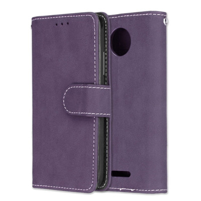 

MOONCASE Motorola Moto C Vintage Scrub 3 Card Case - Purple