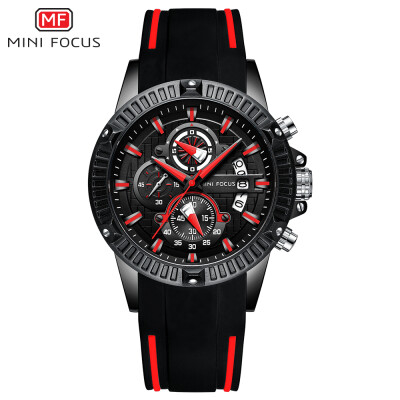 

MINI FOCUS MF0244G Men Watch Silicone Strap Quartz Movement Simple Wristwatch Time Display Casual Waterproof Clock for Male
