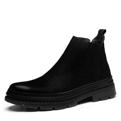

Mens boots with a leather top