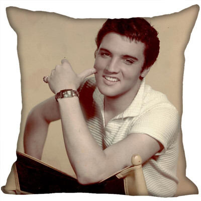 

Elvis Pillow Cover Bedroom Home Office Decorative Pillowcase Square Zipper Pillow Cases Satin Fabric No Fade