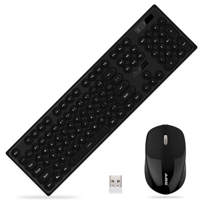 

Ajazz 335i Wireless Keyboard & Mouse Set 104 Keys 800 1200 1600 DPI 24G Wireless Keyboard Mouse Combo for Mac Windows Laptop Note