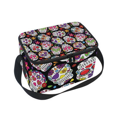 

ALAZA Lunch Box Insulated Dead Sugar Skull Lunch Bag Large Cooler Tote Bag for Men Women