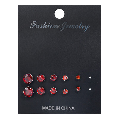 

5 PairsLot Simple Cubic Alloy Earrings Men Women 6 Claws Round Zircon Ear Nail Ladies Fashion Charm Ear Stud Wedding Jewelry