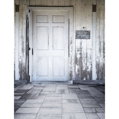 

Old White Door Photo Backdrop 57FT Vinyl Fabric Cloth Digital Printing Photo Background s-2404