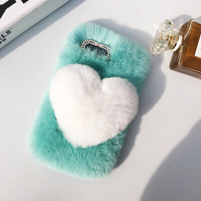 

Love Heart Case For Oppo R9s Cute Rabbit Cover Hairy Fur Fluffy Phone Case