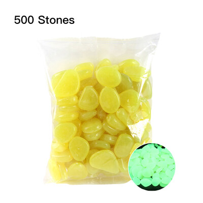 

500pcsBag Luminous Pebbles Glow in the Dark Stones Home Fish Tank Outdoor Decor Garden Walkway