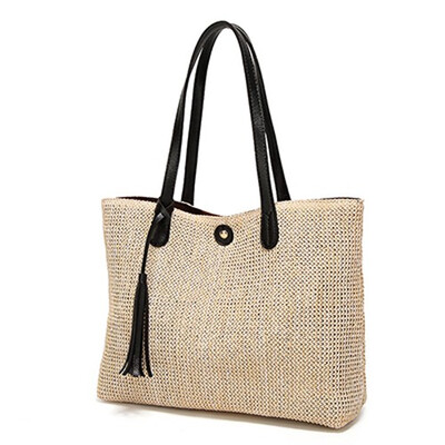 

2019 Fashion Beach Bag for Summer Big Flower Straw Bag Handmade Woven High Quality Shoulder Bags Ladies Shopping Travel Tote Bag