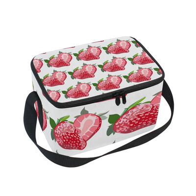 

ALAZA Lunch Box Insulated Strawberry Pattern Lunch Bag Large Cooler Tote Bagfor Men Women
