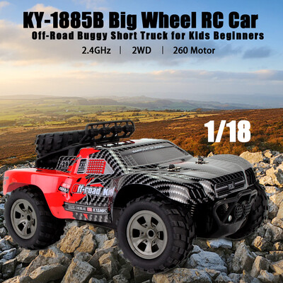 

KY-1885B 24GHz 118 2WD Big Wheel RC Car Off-Road King Short Truck for Kids Beginners