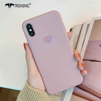 

TRONSNIC Love Heart Phone Case for iPhone XS MAX Luxury Matte Pink Yellow Case Purple Silicone Cover