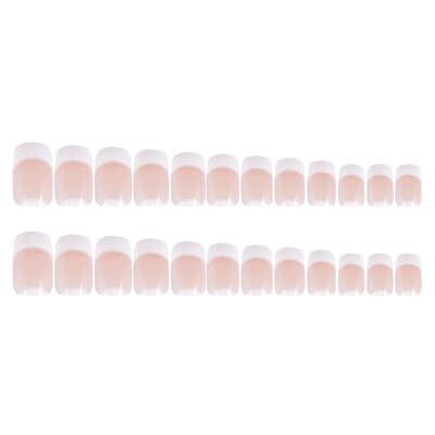 

24Pcs Fake Fingernail Tips French Art Full Cover False Finger Nail Tips Set for DIY Manicure