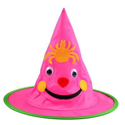 

New&new fine arts Halloween party cute expression hat masquerade wizard cosplay dress up magician props children adult performance apex cap pink