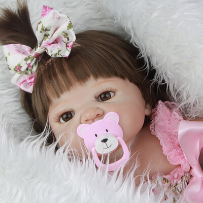 

Fashion 23 Inch Reborn Baby Girl Doll Full Body Silicone 55 cm Adorable New Born Baby Doll For Kid Birthday Childrens Day Gifts