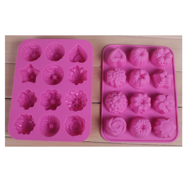 

Silica gel daily product cake mold 12 flower - shaped jelly pudding mold
