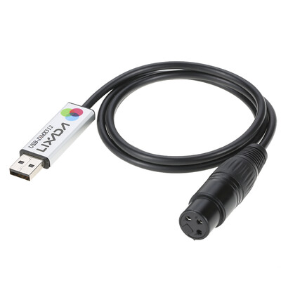 

Lixada USB to DMX Interface Adapter LED DMX512 Computer PC Stage Lighting Controller Dimmer