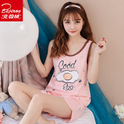 

Bejirog Korean Pajamas Womens Summer Cotton Short Sleeve Shorts Sweet Cute Thin Knit Cotton Home Service Set Two Piece Set 1705 Pink