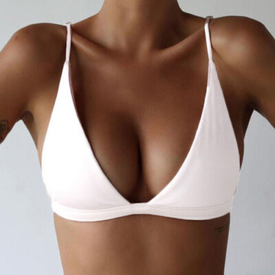 

New Sexy Women Bikinis Top Solid Swimsuit Bathing Suit Swim Halter Push Up Bikini Bra Swimwear