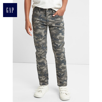

GAP flagship store boy stretch slim low waist jeans 232455 gray camouflage 6