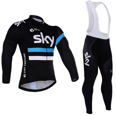 

2018 pro team Sky winter thermal fleece cycling jersey bicycle clothing set ropa ciclismo invierno MTB bike jersey bib pants kit