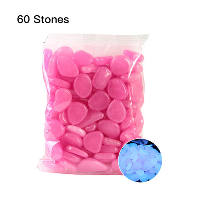 

60pcsBag Luminous Pebbles Colorful Stones Home Fish Tank Outdoor Decor Garden Walkway Glow in the Dark