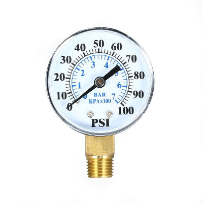 

0100psi 07bar Dual Scale Mechanical Pressure Gauge Pool Filter Aquarium Water Air Gas Pressure Gauge Meter 14 inch NPT Bottom M