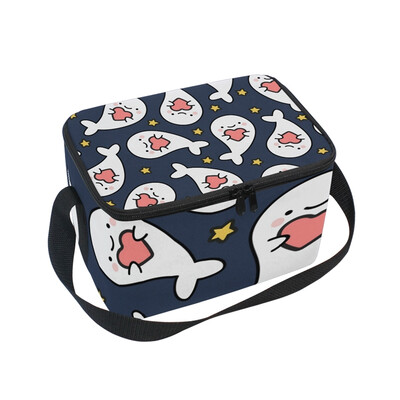

ALAZA Lunch Box Insulated Lunch Bag Large Cooler Seal Pattern With Heart Tote Bag