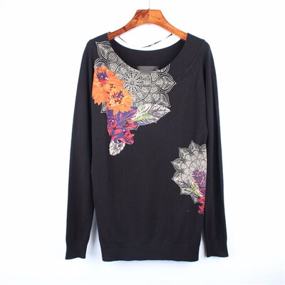 

NEW WOMEN DESIGUES SWEATER FLORAL PRINT LONG SLEEVE SWEATER