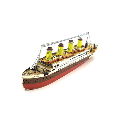 

3 Dimensional Puzzles Titanic Metal Jigsaw Model Kit DIY Boat Ship Model Educational Toys Gift for Kids