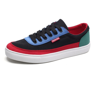 

New Korean version of the trend of mens shoes wild color matching canvas shoes casual shoes students board shoes tide shoes