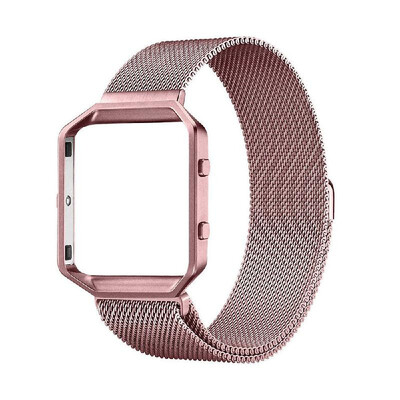 

KNS-7 Magnetic Loop Stainless Steel Strap Watch Band for Fitbit Blaze Tracker with Frame Large Replacement Band Accessories for Wo