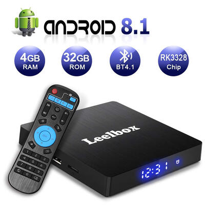 

Android 81 Box Leelbox Q4  4GB32GB Quad Core Smart TV Box Support BT 4124GHz WiFi3D4KH265