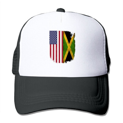 

Jamaican American Flag Mens Womens Adjustable Snapback Hats Hip Hop Caps Baseball Caps Mesh Back