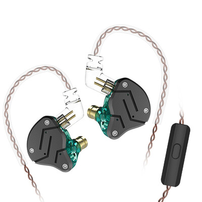 

KZ ZSN 35mm Wired In Ear Headphones w Microphone HiFi Music Earphones Metal Earbuds 10mm 1DD1BA Dynamic Armature Drivers Sports