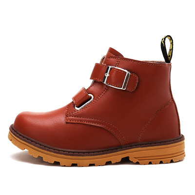 

Comfy kids winter Fashion Child Leather Snow Boots For Boys Warm Martin Boots Shoes Casual Plush children Shoes