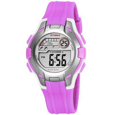 

SYNOKE Sport Children Wrist Watches LED Digital Stopwatch Alarm Luminous Water Resistant Girl Boy Watch
