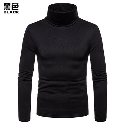

Men Basic Long Sleeve Solid Color Turtleneck Slim Pullover Sweater Tops Shirts