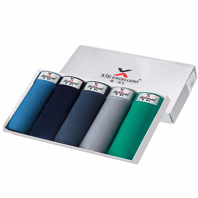 

Xie Jiaer 5 gift box mens underwear mens cotton sweat-absorbent breathable boxer shorts