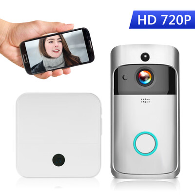 

WiFi Smart Wireless Security DoorBell Smart HD 720P Visual Intercom Recording Video Door Phone Remote Home Monitoring Night Vision