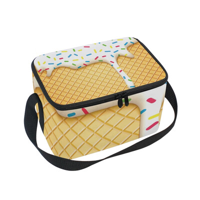 

ALAZA Wafer Cake With Glaze Lunch Box Insulated Lunch Bag Large Cooler Tote Bagfor Men Women